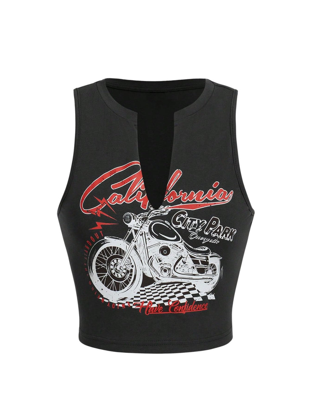 V Neck Sleeveless Crop Tops