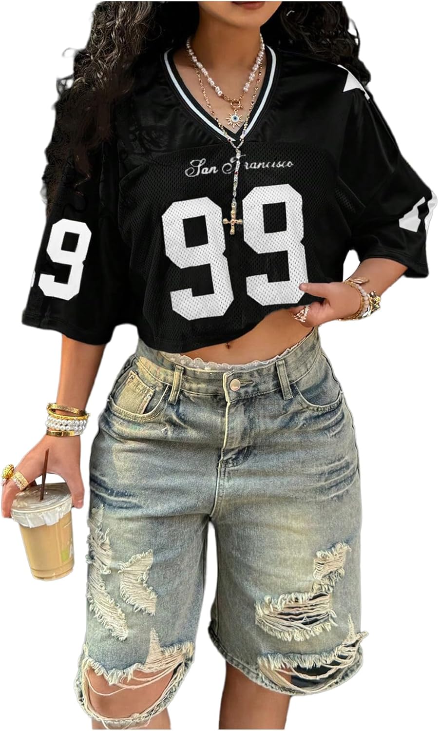 Number Graphic Crop Jersey