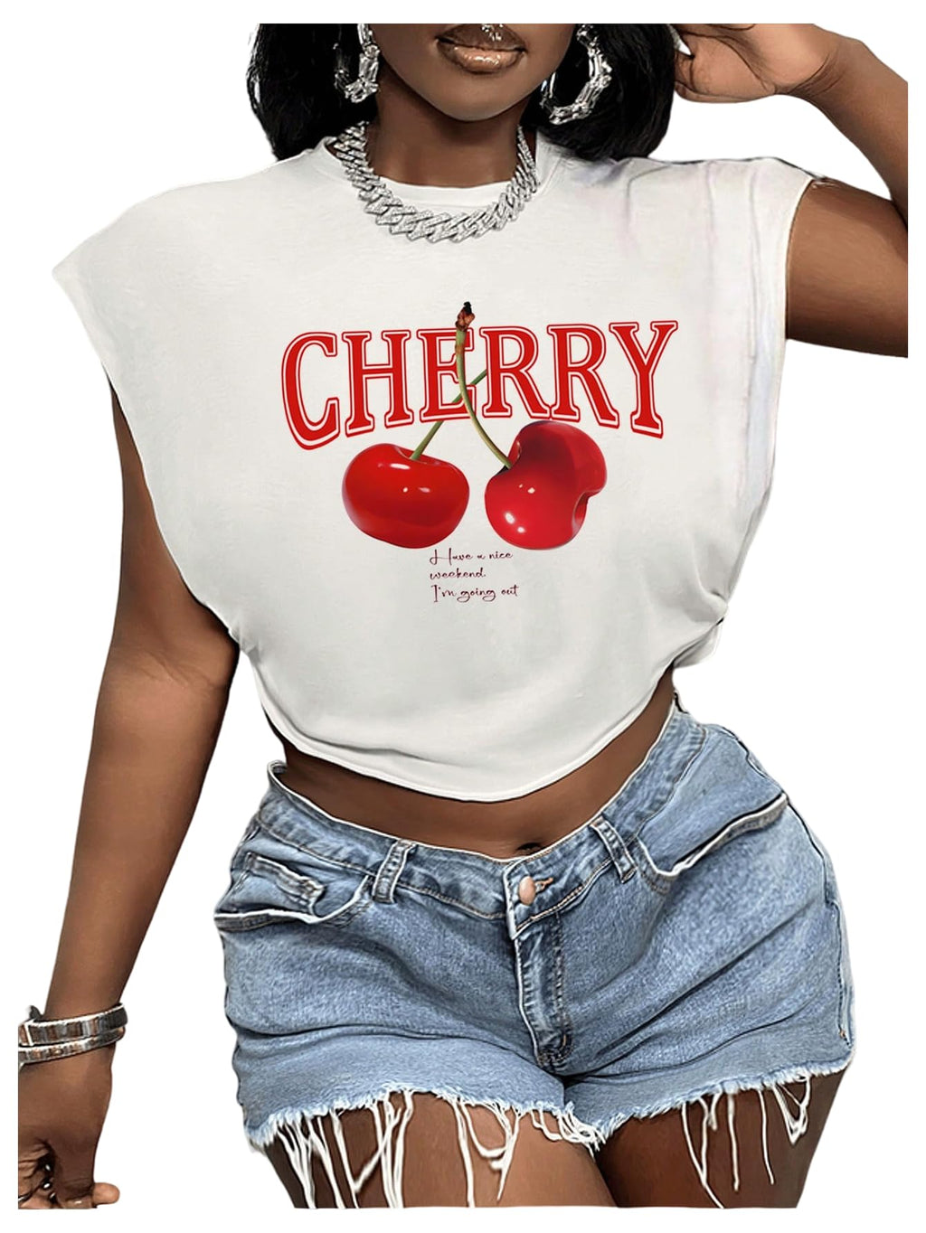 Letter Car Graphic Crop Tops