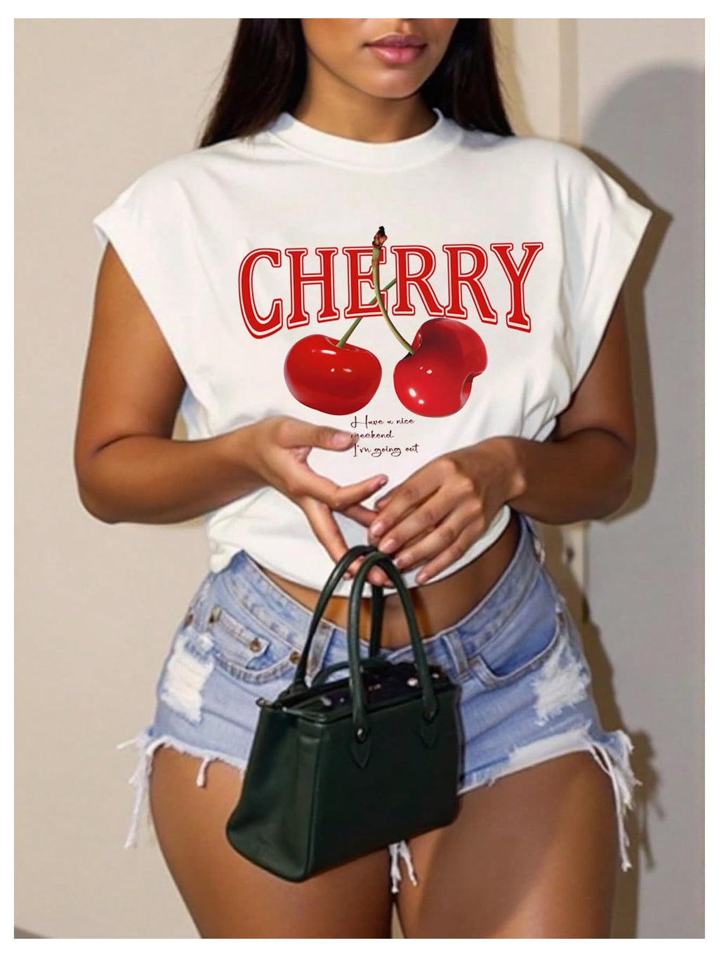 Letter Car Graphic Crop Tops