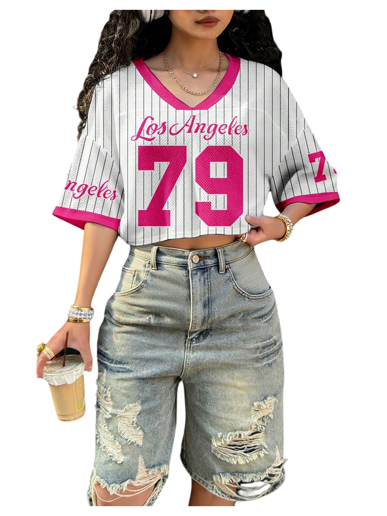 Number Graphic Crop Jersey