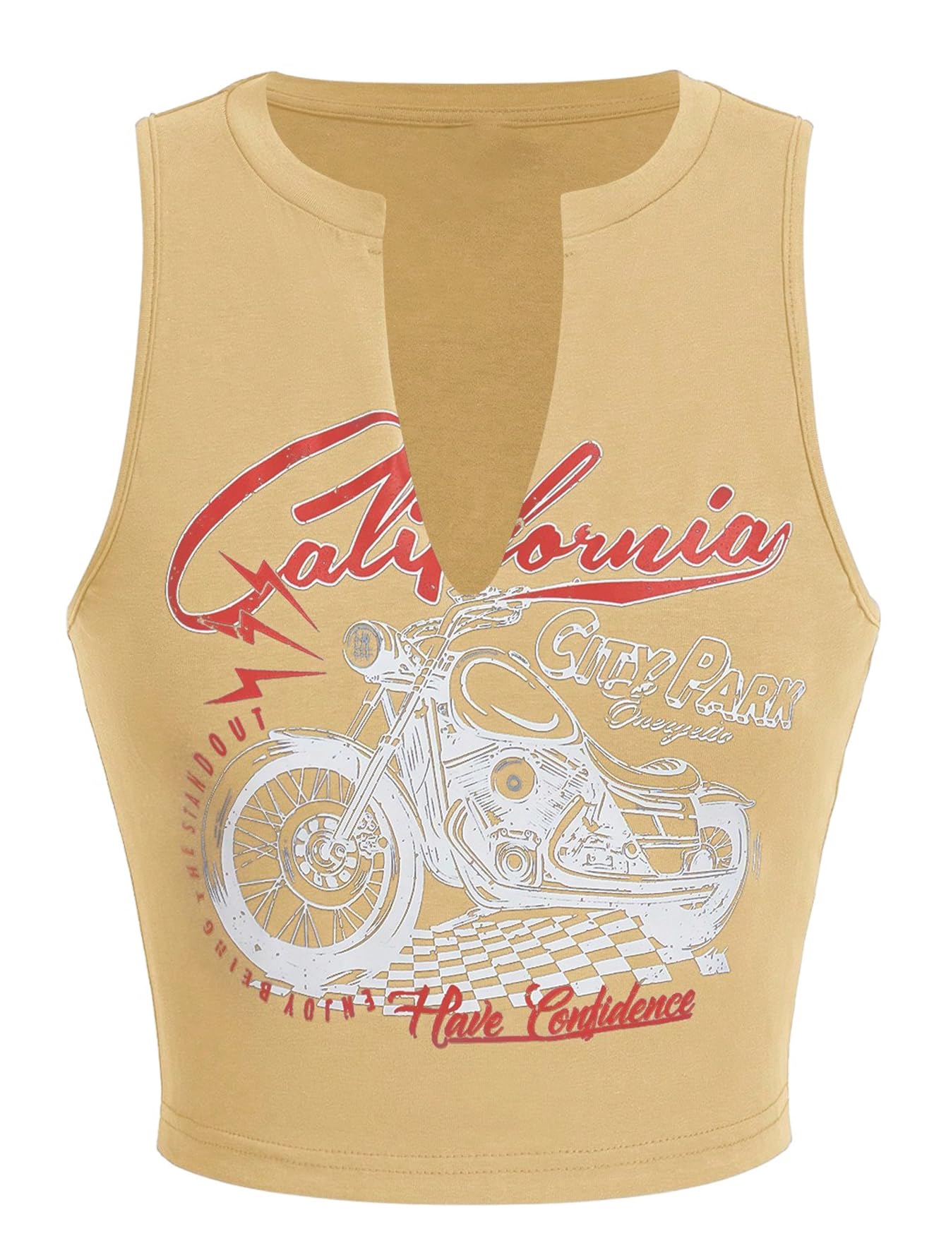 V Neck Sleeveless Crop Tops
